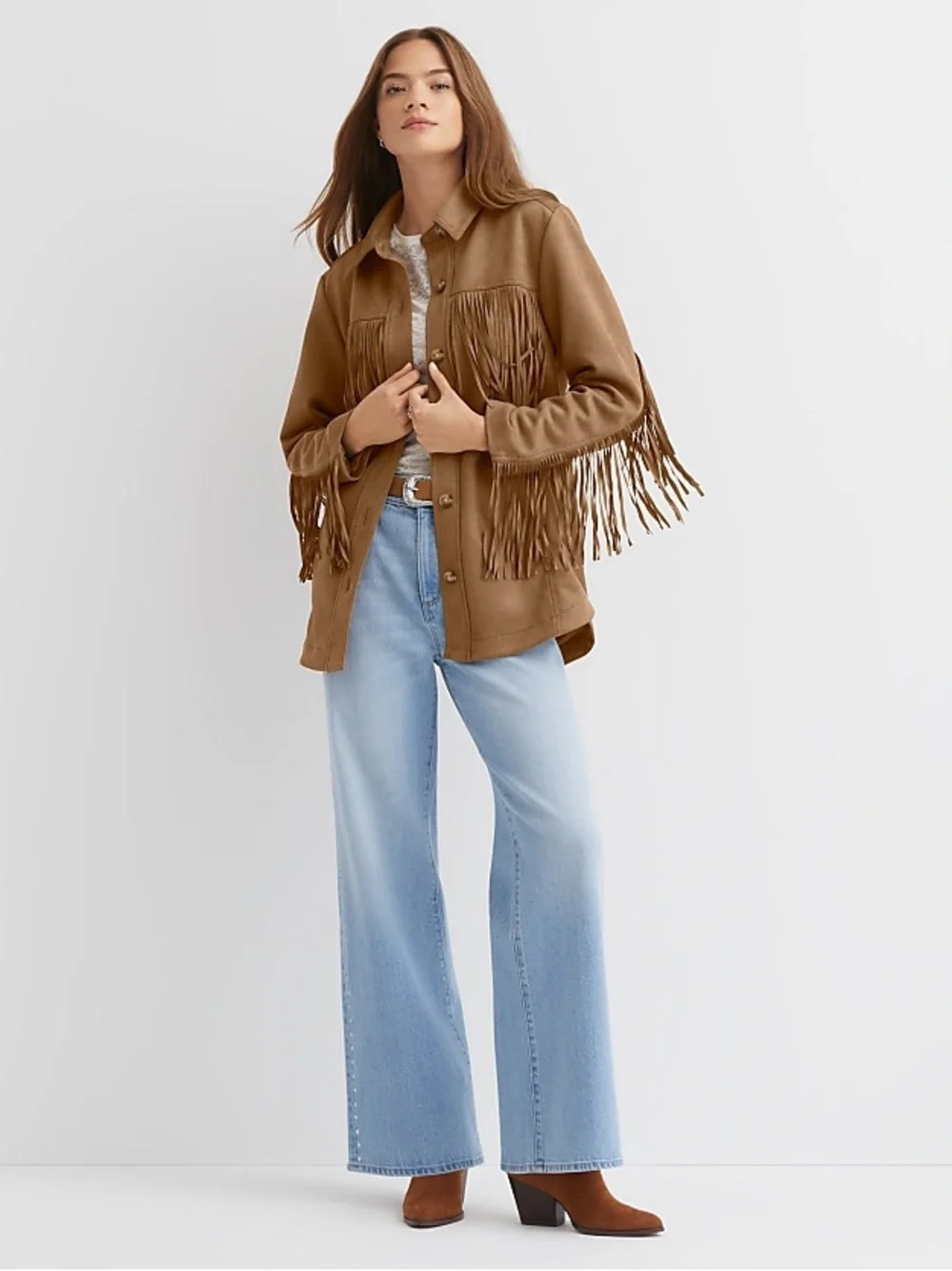 Nasty Gal Faux Suede Fringe Jacket NWT - Picture 8 of 9